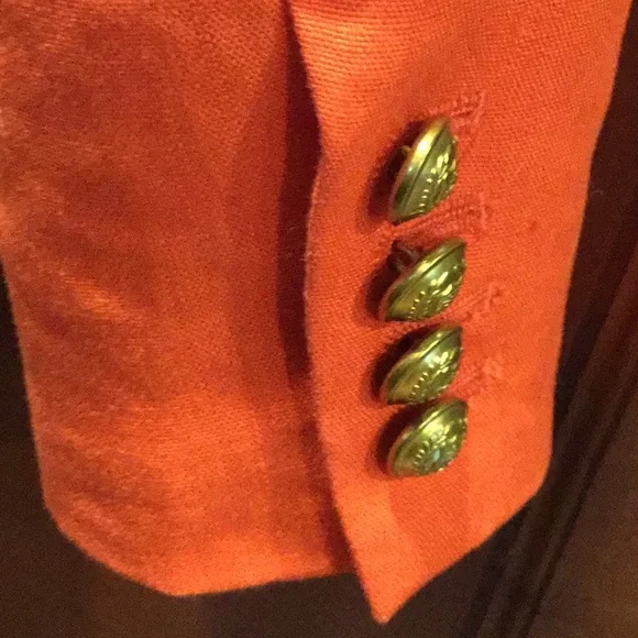 J crew linen blazer bright orange Kentucky derby equestrian horse cowgirl festiv - Picture 9 of 12